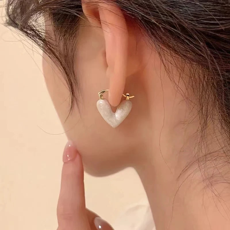 Auraliv Minimalist Love Heart Drop Earrings